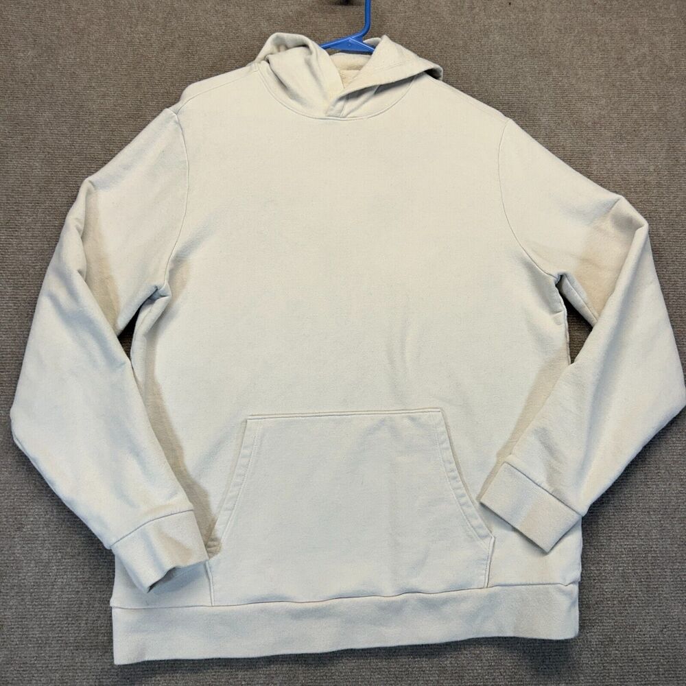Daniel Hechter Paris Hoodie Men's Medium Pullover Cream Stretch Cotton